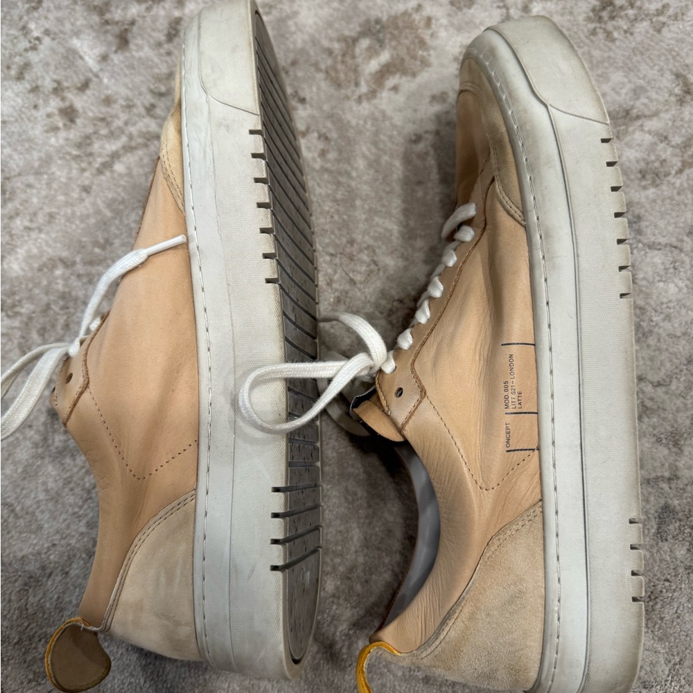 ONCEPT Women's Tan Leather Low-Top Sneakers - Picture 2 of 4